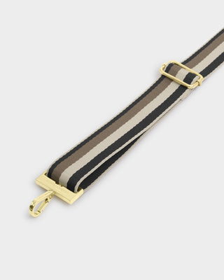 Canvas Strap Black/Mocha Stripe