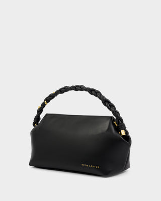 Arden Braided Top Handle Bag Black