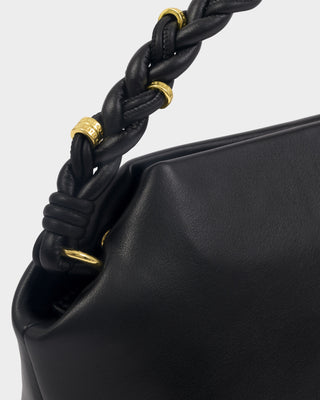 Arden Braided Top Handle Bag Black