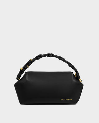 Arden Braided Top Handle Bag Black