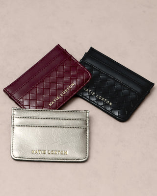 Nova Textured Patent Cardholder Pewter