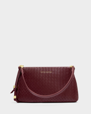 Nova Woven Texture Clutch Cherry