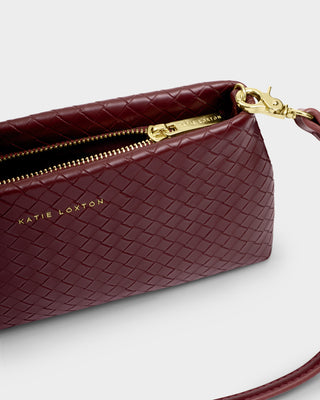 Nova Woven Texture Clutch Cherry