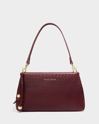 Nova Woven Texture Clutch Cherry