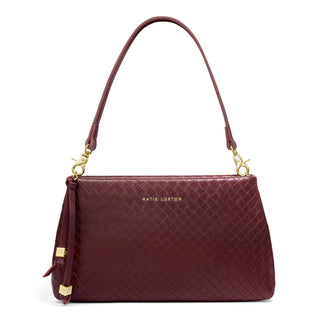 Nova Woven Texture Clutch Cherry
