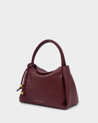 Nova Woven Texture Top Handle Bag Cherry