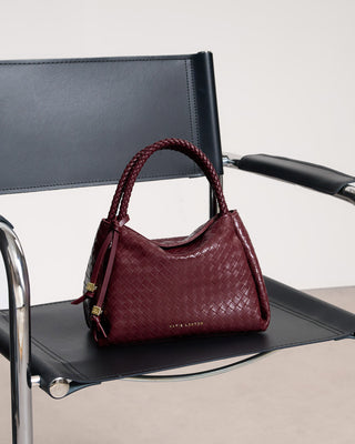 Nova Woven Texture Top Handle Bag Cherry