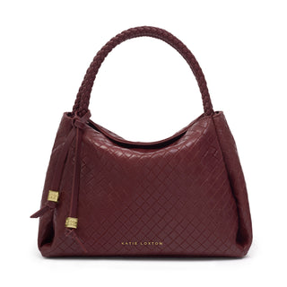 Nova Woven Texture Top Handle Bag Cherry