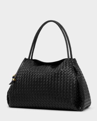 Nova Hand Woven Large Shoulder Bag Black