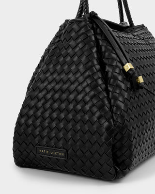 Nova Hand Woven Large Shoulder Bag Black
