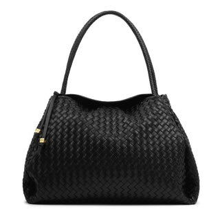 Nova Hand Woven Large Shoulder Bag Black