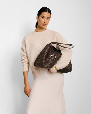 Nova Hand Woven Large Shoulder Bag Chocolate