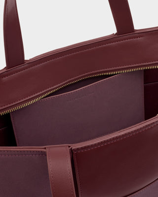 Taya Woven Suedette Tote Bag Cherry