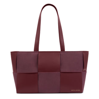 Taya Woven Suedette Tote Bag Cherry