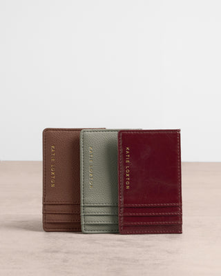 Laila Slim Textured Patent Cardholder Cherry