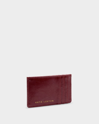 Laila Slim Textured Patent Cardholder Cherry
