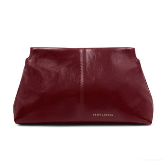 Laila Textured Patent Clutch Cherry