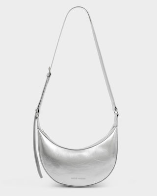 Amina Patent Crackle Sling Bag Silver