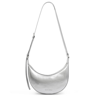 Amina Patent Crackle Sling Bag Silver