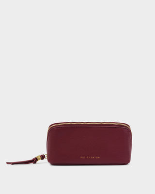 Fold-Out Mirror Makeup Bag Cherry