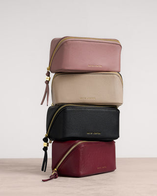 Fold-Out Mirror Makeup Bag Deep Rose