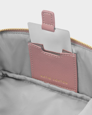 Fold-Out Mirror Makeup Bag Deep Rose