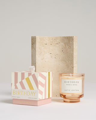 Sentiment Candle Birthday Peach Rose & Sweet Mandarin