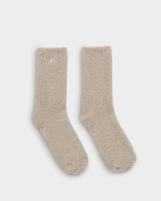 Gift Boxed Fluffy Socks Star Taupe