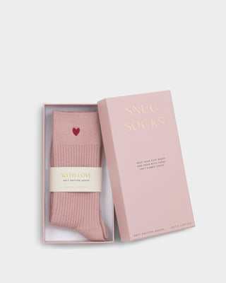 Gift Boxed Socks Heart Blush Pink