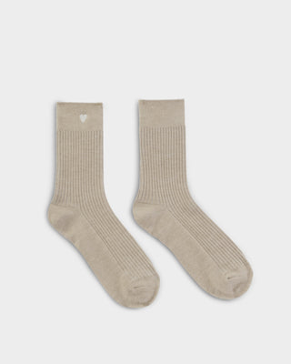 Gift Boxed Socks Heart Taupe