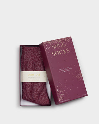 Gift Boxed Sparkle Socks Cherry Red