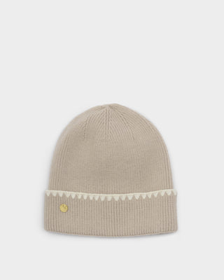 Whipstitch Knitted Hat Taupe
