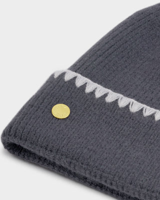 Whipstitch Knitted Hat Charcoal