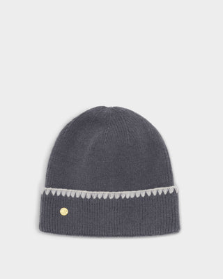 Whipstitch Knitted Hat Charcoal