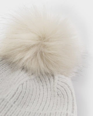 Sequin Pom Pom Hat Pale Grey