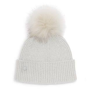 Sequin Pom Pom Hat Pale Grey