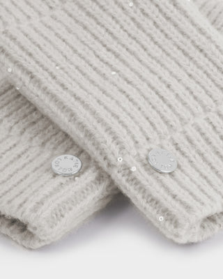 Sequin Handwarmer Gloves Pale Grey