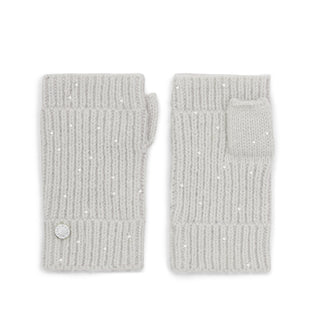 Sequin Handwarmer Gloves Pale Grey