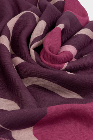 Printed Scarf Organic Heart Cherry/Deep Red