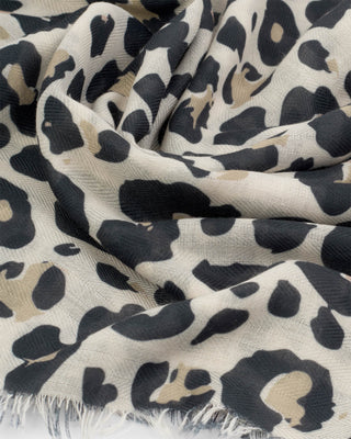 Printed Scarf Leopard Ecru/Black