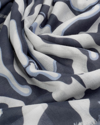 Printed Scarf Kaleidoscope White/ Navy