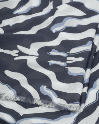 Printed Scarf Kaleidoscope White/ Navy
