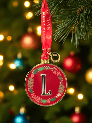 Monogram Enamel Christmas Decoration - L