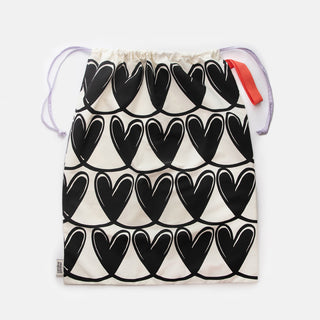 Mono Linked Hearts Drawstring Laundry Bag
