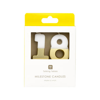 Luxe Milestone Candle Number 18