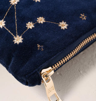 Libra Navy Velvet Everyday Pouch