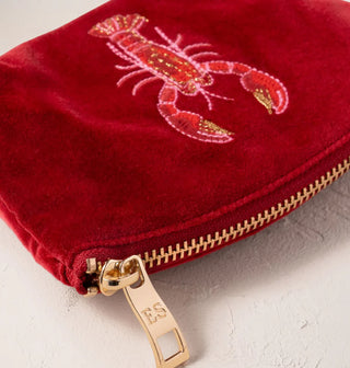 Lobster Velvet Coin Purse Rouge