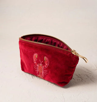 Lobster Velvet Coin Purse Rouge