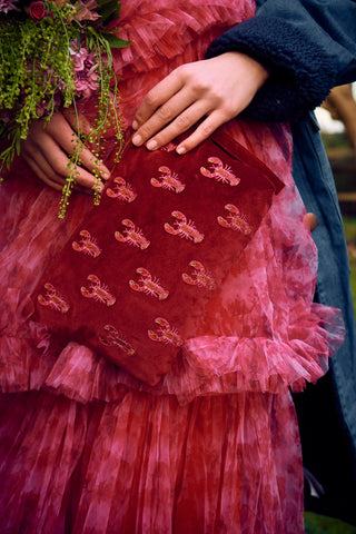 Lobster Velvet Everyday Pouch Rouge
