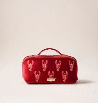 Lobster Velvet Open Flat Makeup Bag Rouge
